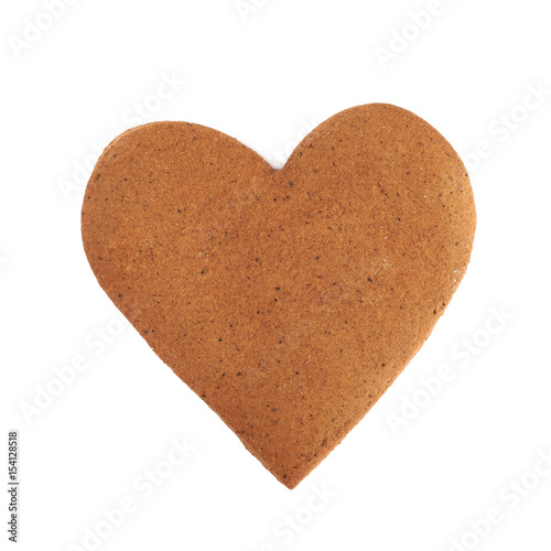 Heart shaped cookie isolated