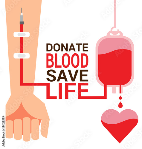 Bag blood with hand for World Blood Donor Day