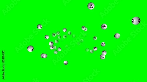 Lottery ball with numbers on green screen - loop, 4K
