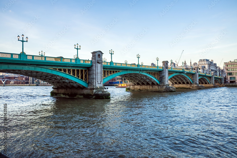 London's skyline with Southwark bridge
