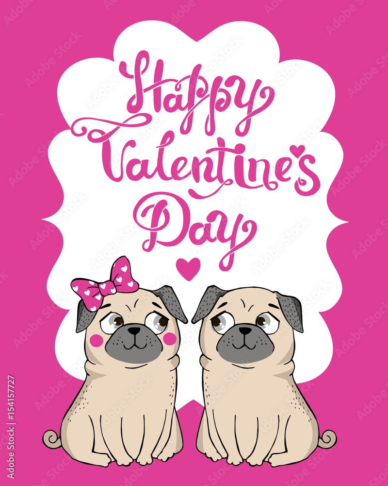 Greeting Card with funny Pug Greeting Card with funny Pug