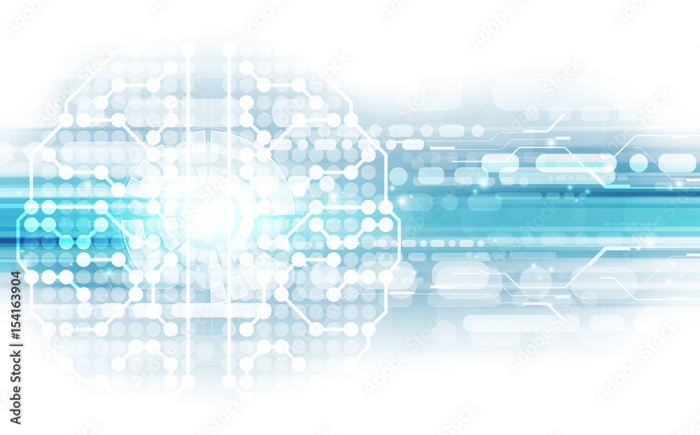 Obraz premium Vector abstract human brain on technology background represent artificial intelligence concept, illustration