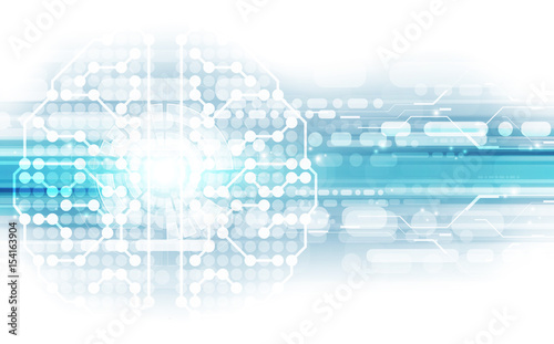 Vector abstract human brain on technology background represent artificial intelligence concept, illustration