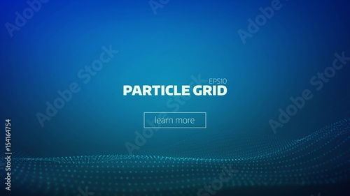 particle grid abstract background. Technology minimal backdrop for presentation. Cyber wave