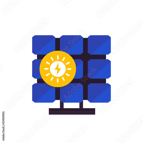 solar panel, icon in flat style