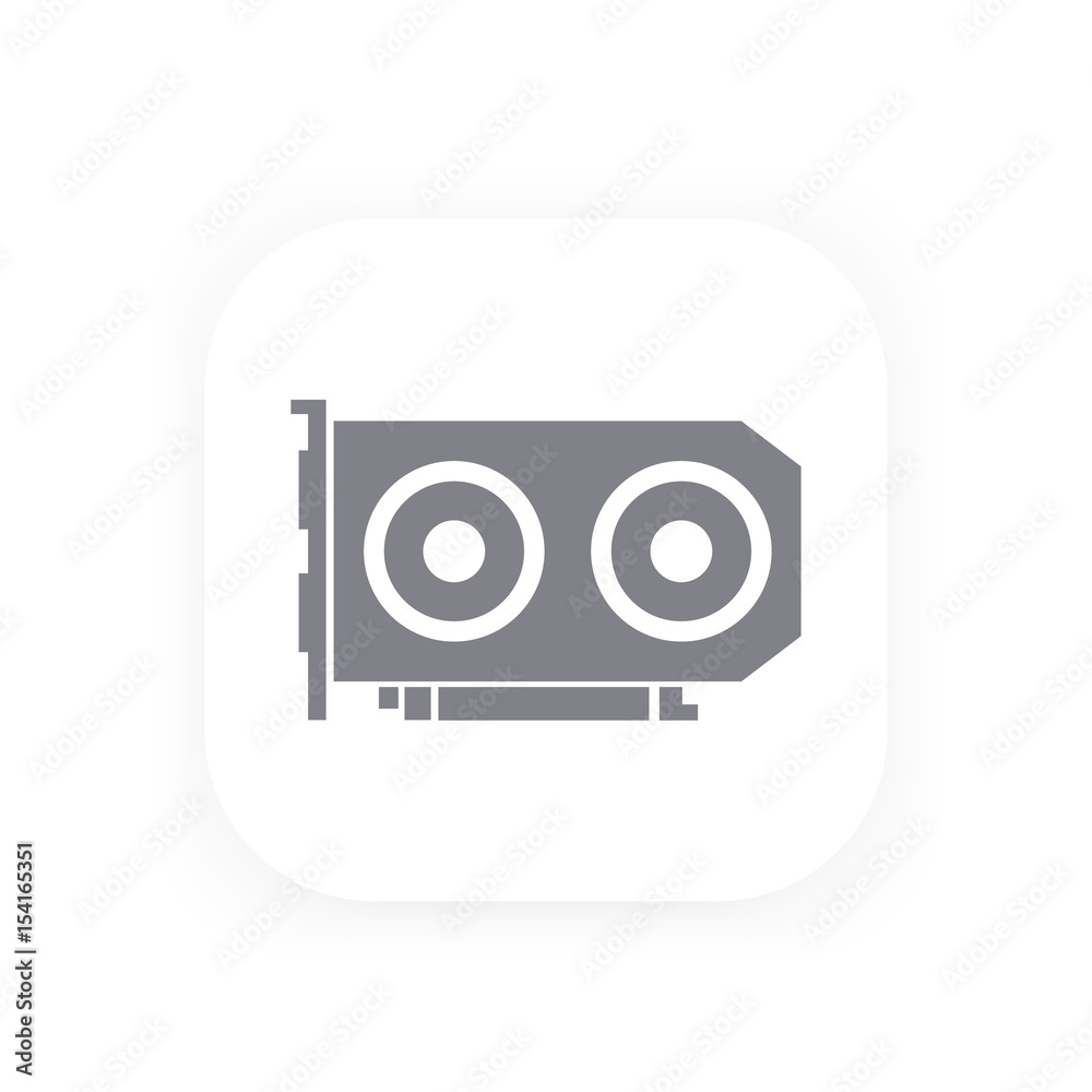 video card icon, vector pictogram video card icon, vector pictogram