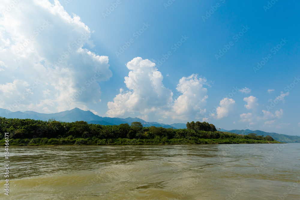 Landscape during Mekong cruise Laos