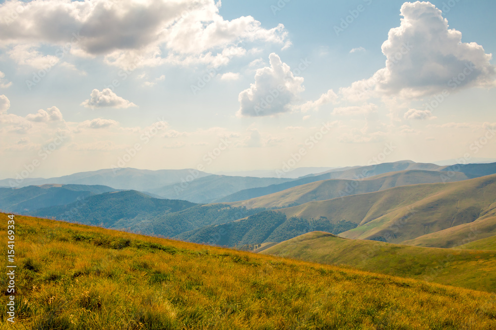 Summer Carpathians and Clouds in the Sky