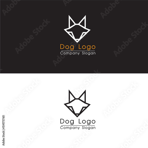 Abstract Dog Logo Design and Fox Icon