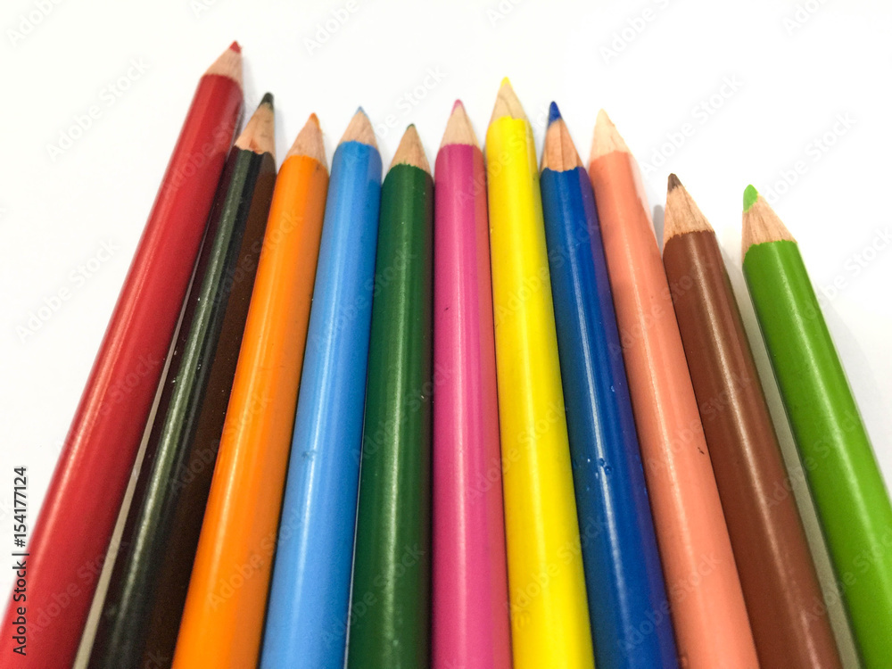 Colorful pencils isolate on white background Colorful pencils isolate on white background