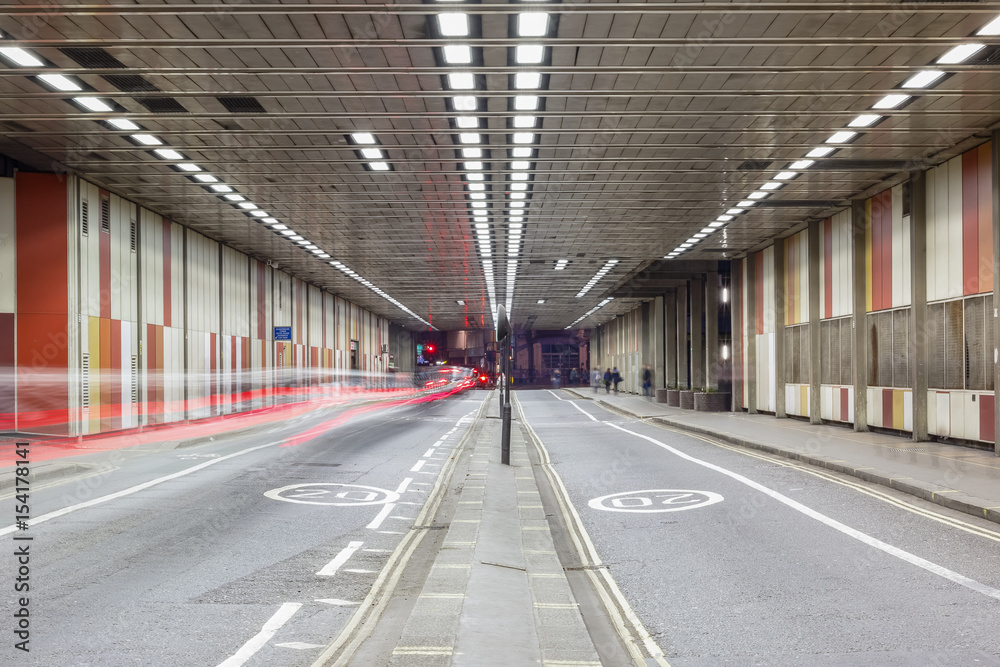 Beech Street tunnel in Barbican, London