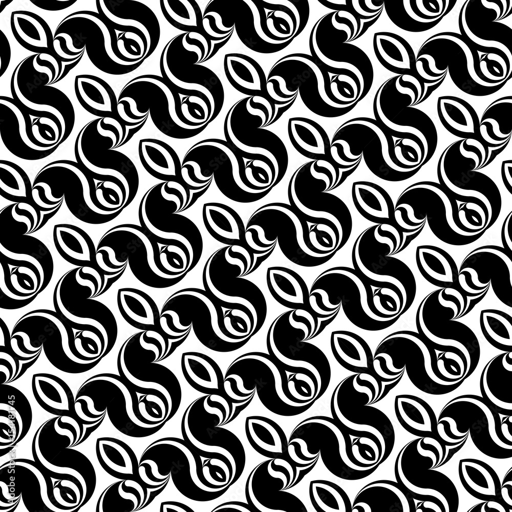 Design seamless monochrome waving pattern Design seamless monochrome waving pattern