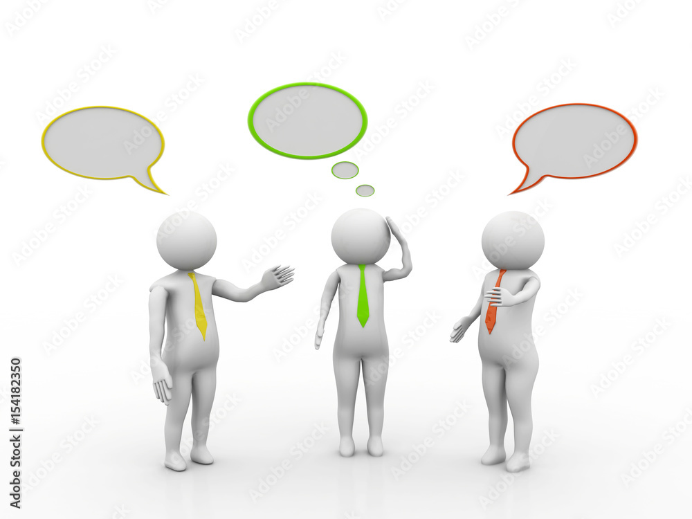 3d people - men, person with blank bubbles. 3d render 3d people - men, person with blank bubbles. 3d render