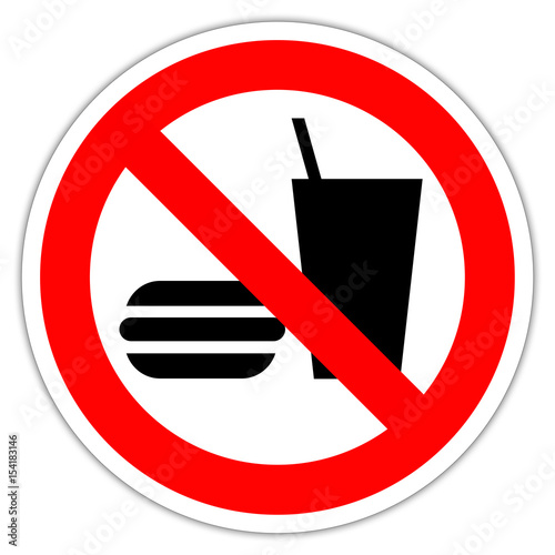 Panneau : Interdiction de boire ou de manger