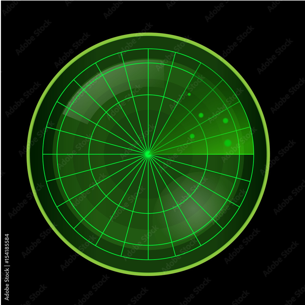 Green Radar Screen on Black Background