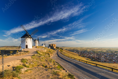 Fotografie road to windmills in Consuegra,Castila La Mancha, Spain