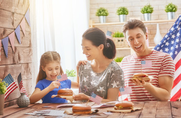 Patriotic holiday. Happy family