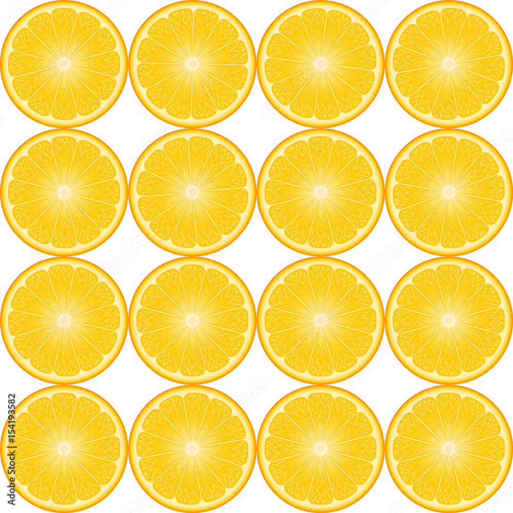 realistic vector abstract background with round orange slices