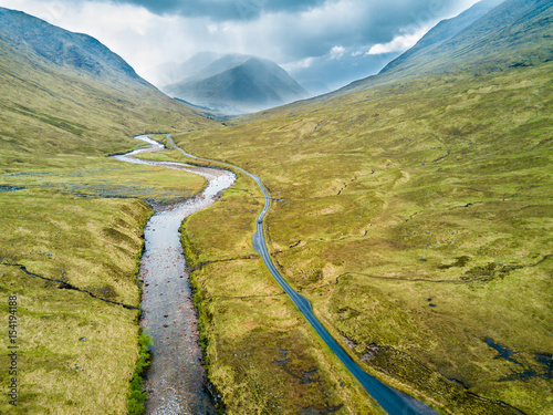 Aerial view of Glen Etive photo