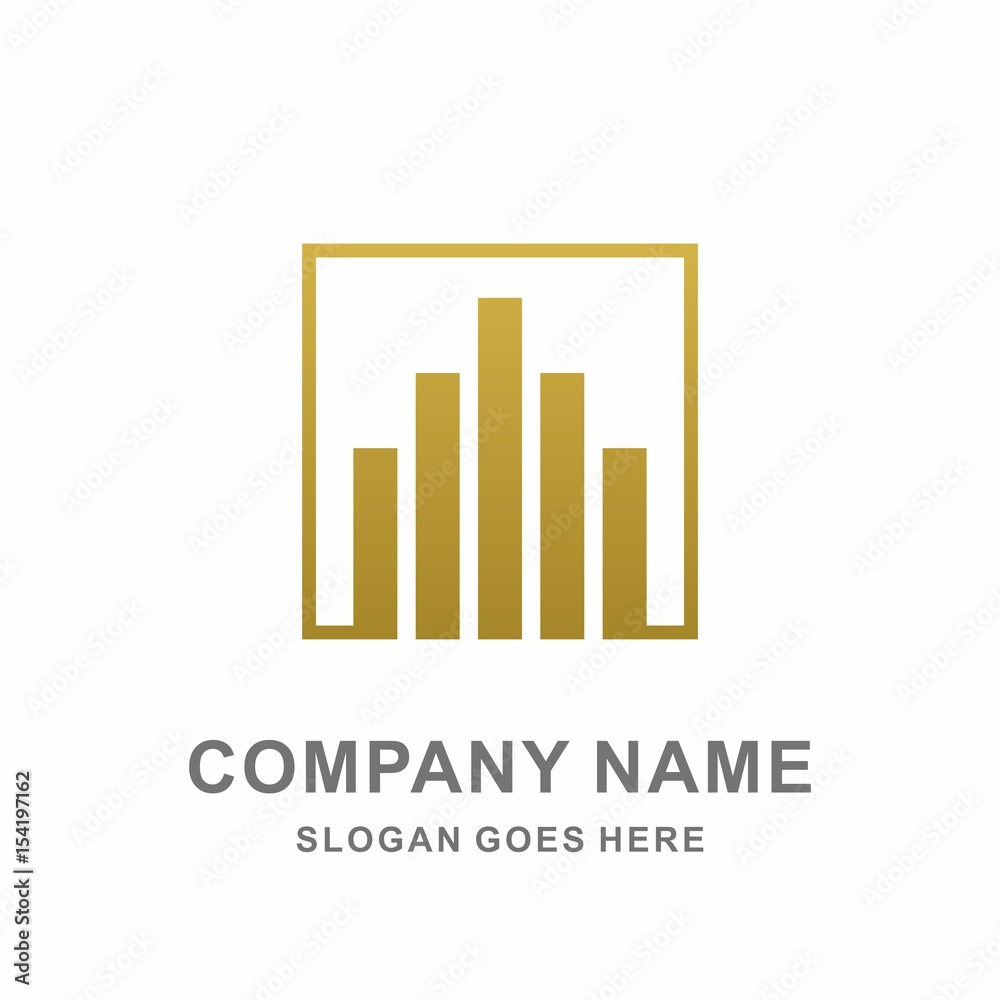Square Building Tower Strips Architecture Interior Construction Real Estate Business Company Stock Vector Logo Design Template