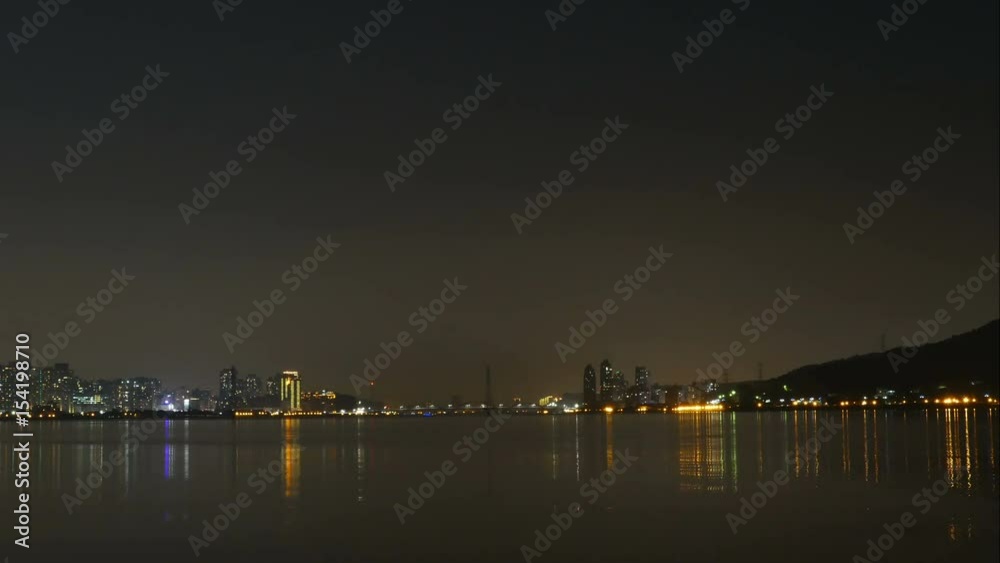 Skyline at the Tamsui river, time lapse Skyline at the Tamsui river, time lapse