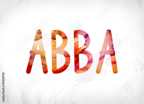 Photo Abba Concept Painted Watercolor Word Art