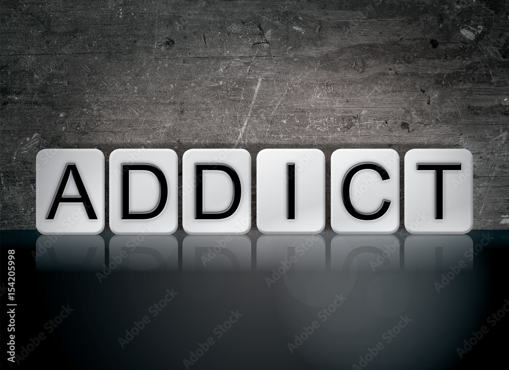 Addict Concept Tiled Word