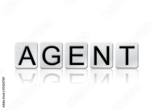 Agent Concept Tiled Word Isolated on White