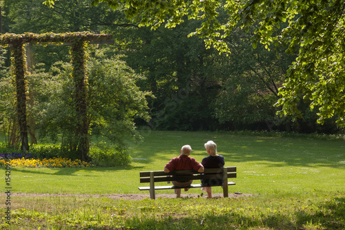 senior couple on bench