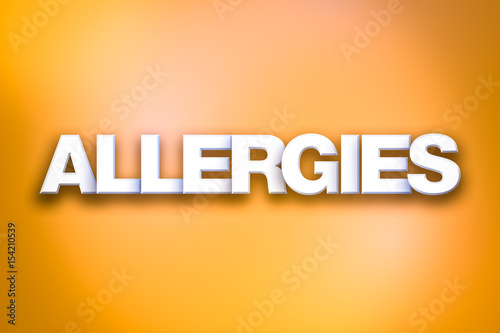 Allergies Theme Word Art on Colorful Background