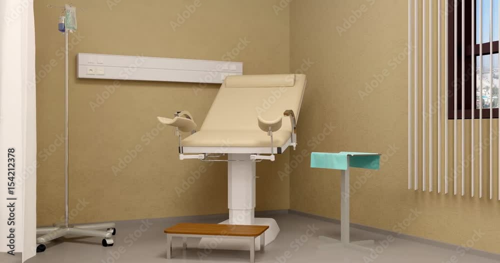 Gynecological chair near the closed window Gynecological chair near the closed window