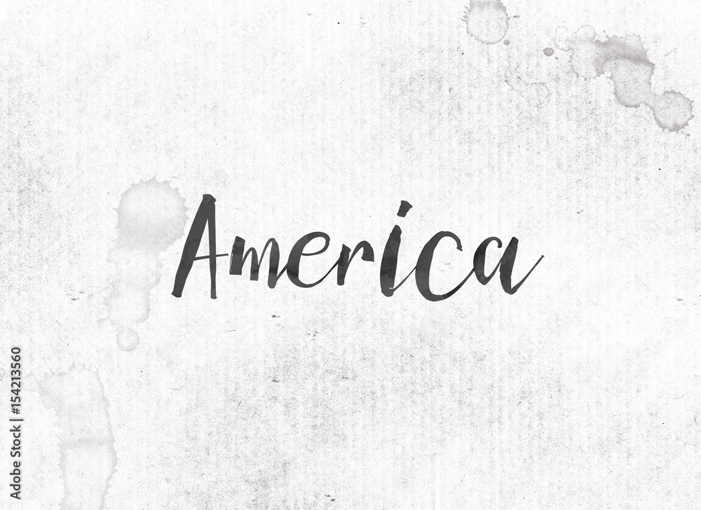 America Concept Painted Ink Word and Theme