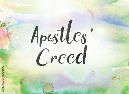 Canvas Print Apostles' Creed Concept Watercolor and Ink Painting