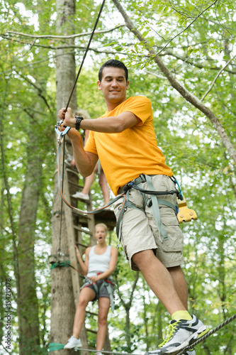 doing an obstacle course