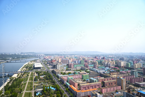 Panoramic view of Pyongyang in the morning. DPRK - North Korea. May 02, 2017. © ablakat