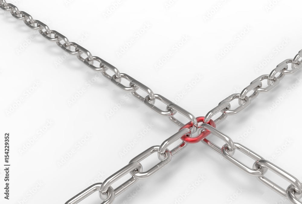 Iron chain isolated on white background. 3D illustrating. Iron chain isolated on white background. 3D illustrating.