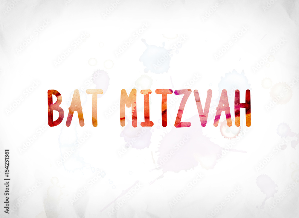 Bat Mitzvah Concept Painted Watercolor Word Art