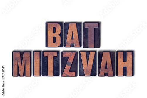 Bat Mitzvah Concept Isolated Letterpress Word photo