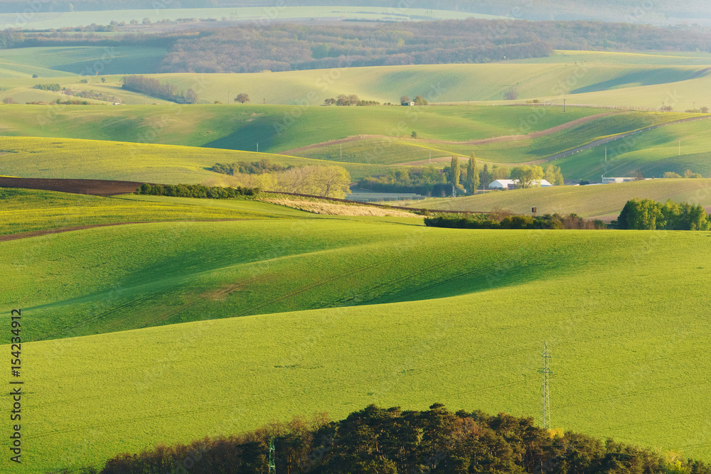 Moravian Tuscany is called a corrugated landscape near Kyjov, Moravia, Czech Republic