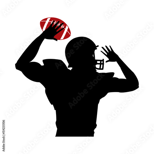 american footbal player silhouette image vector illustration