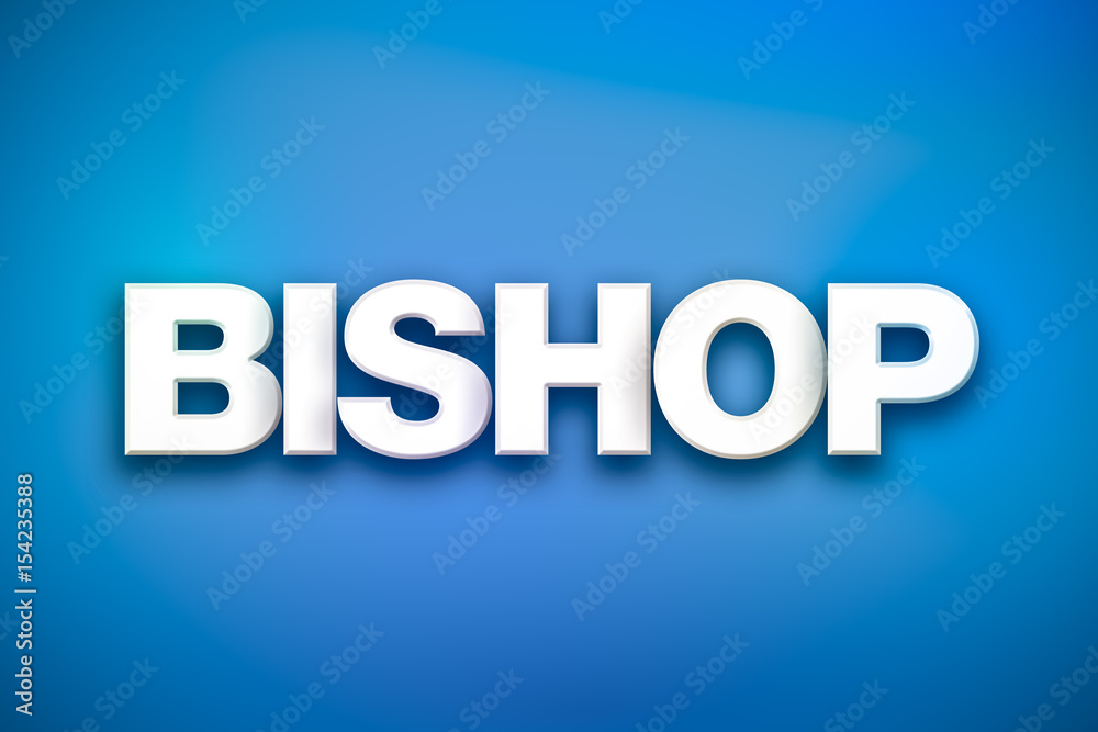 Bishop Theme Word Art on Colorful Background
