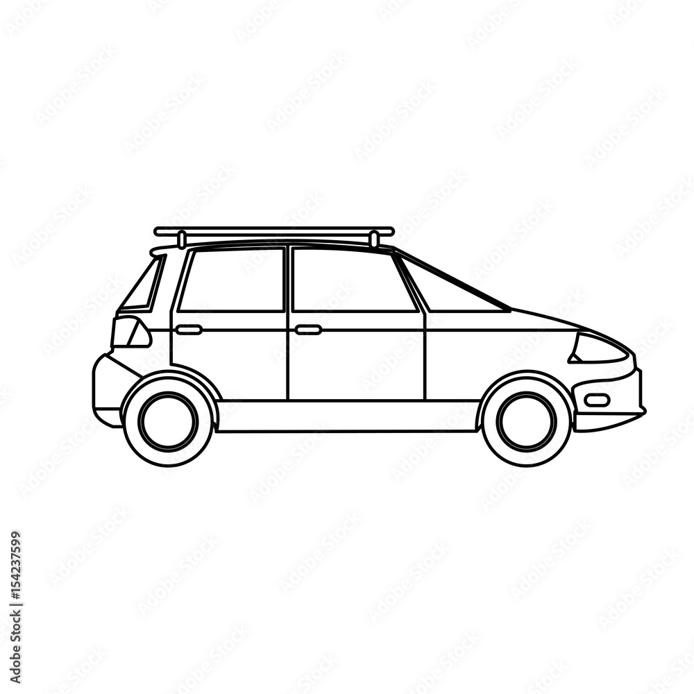 car transport ecology environment line vector illustration