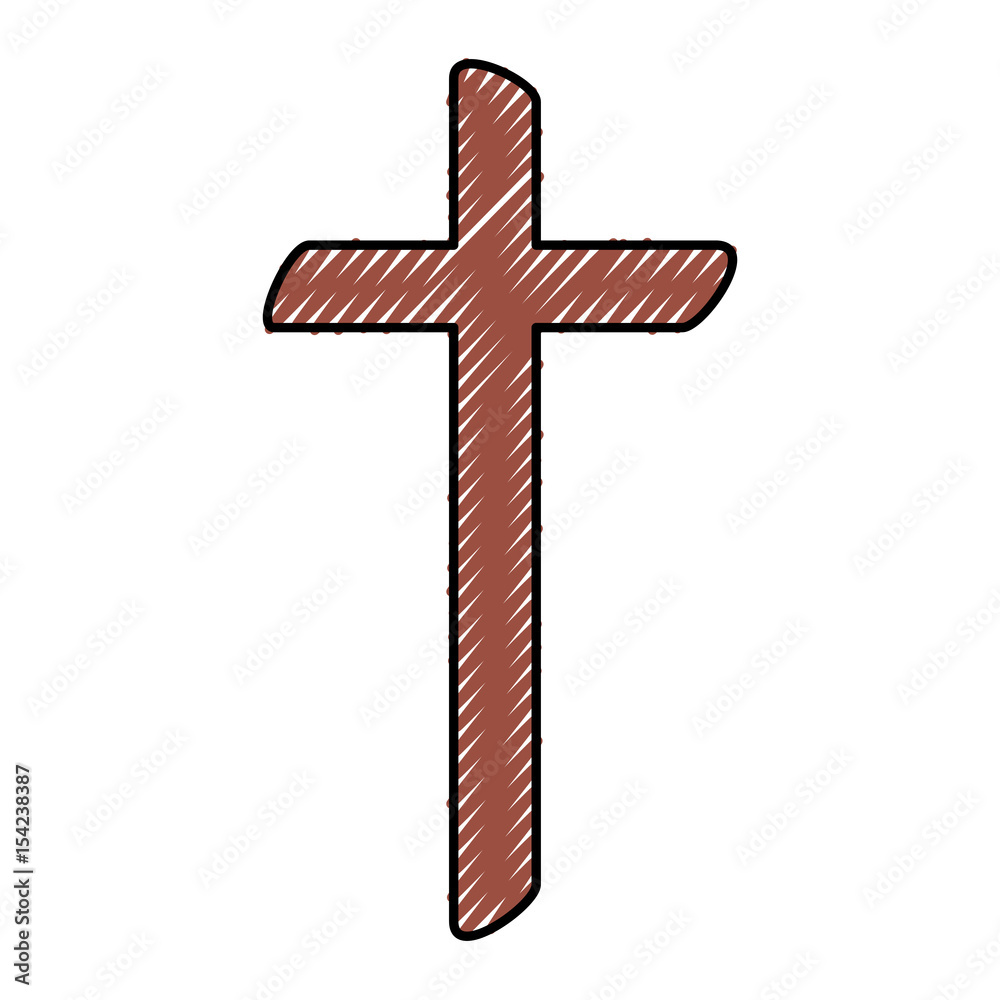 religious cross wooden icon vector illustration design