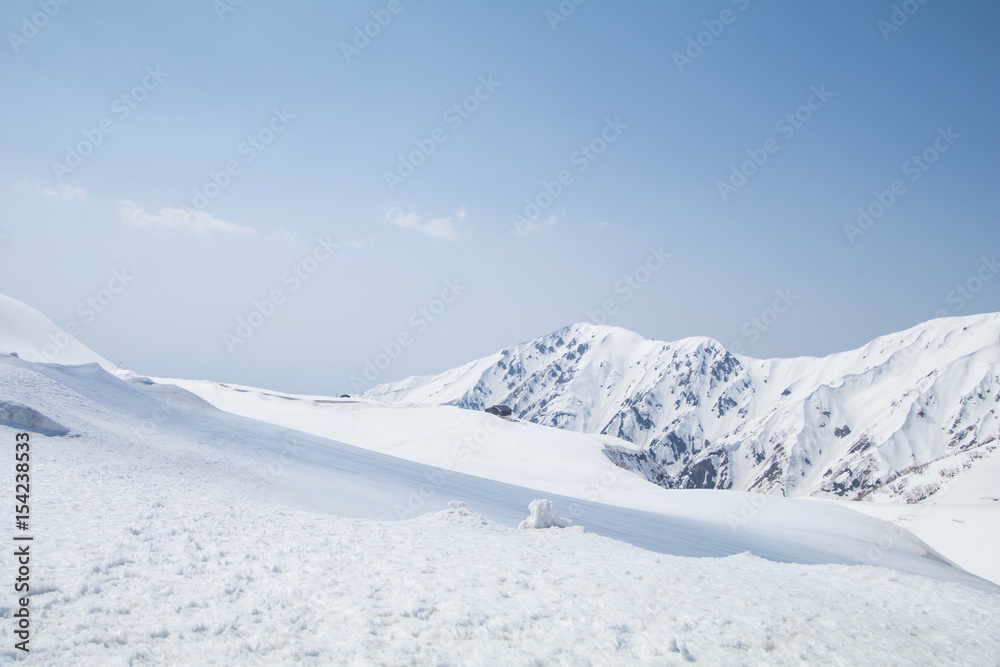 Tateyama Kurobe Alpine Route the snow mountains wall