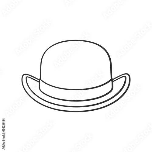 Doodle of retro bowler hat front view