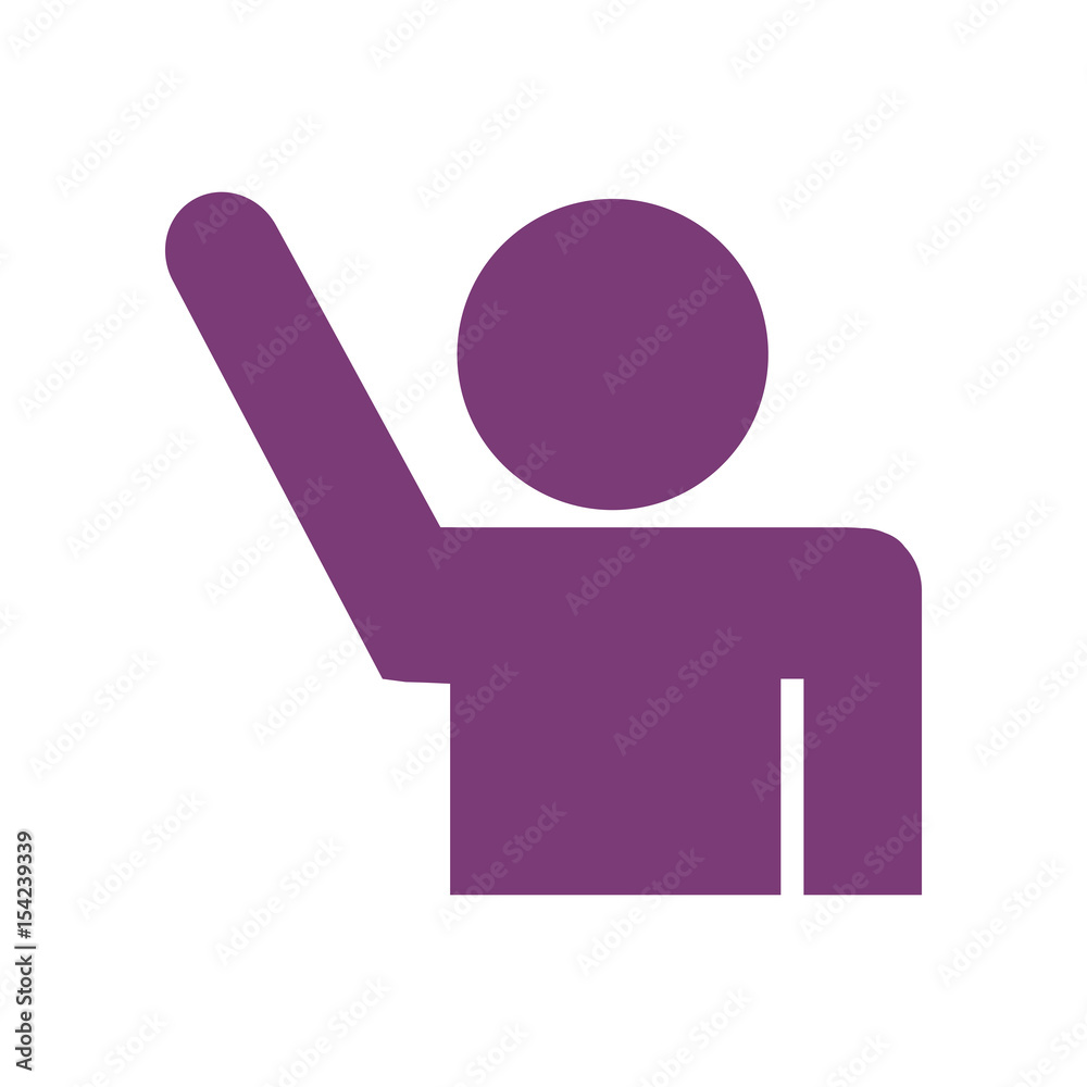 pictogram man with hand up icon over white background. colorful design. vector illustration pictogram man with hand up icon over white background. colorful design. vector illustration
