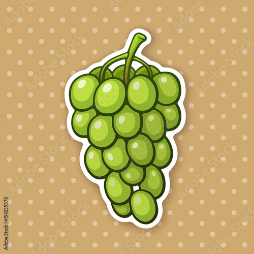 Sticker a bunch of grapes with oval green berries