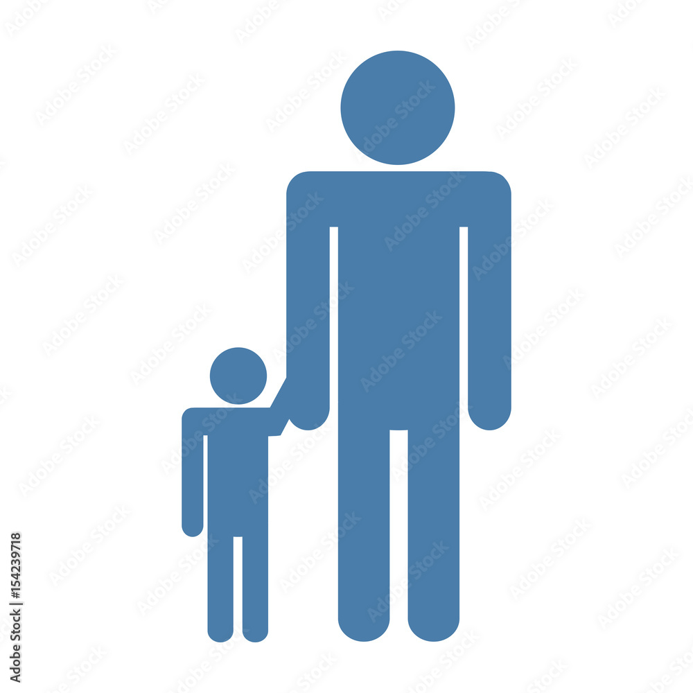pictogram man with his son icon over white background. vector illustration pictogram man with his son icon over white background. vector illustration