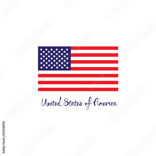 United States of America concept. Red white blue flag with stripes
