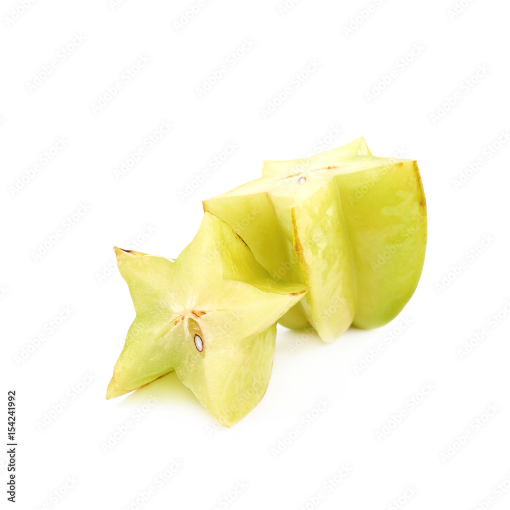 Fototapeta premium Sliced carambola fruit isolated